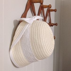 RESERVED - NWT Gymboree Brimmed Straw White Eyelet Sun